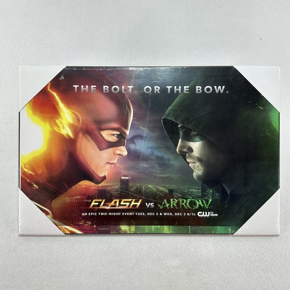The Flash Vs Arrow CW TV Promo Wall Plaque Multicolor The Bolt Or The Bow Sign